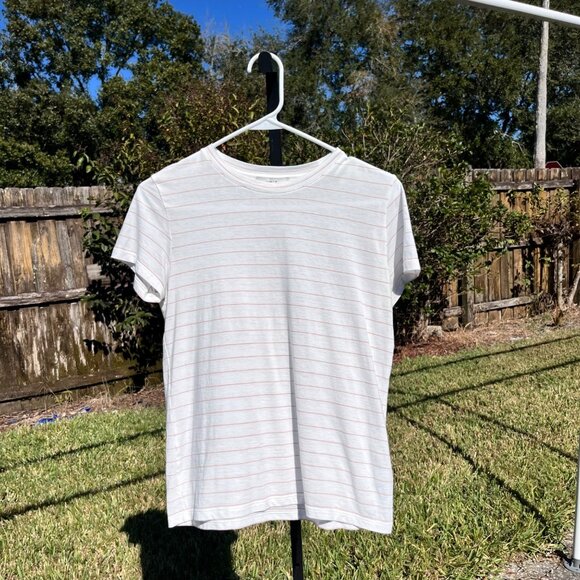 Vince Crew Neck Pima Cotton Striped Short Sleeve T Shirt Size S - Picture 1 of 7